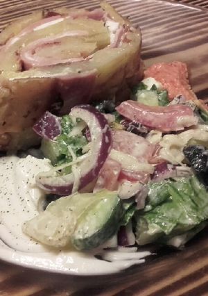 Sonkás burgonyatekercs recept fotója