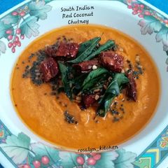 A picture of South Indian Red Coconut Chutney.