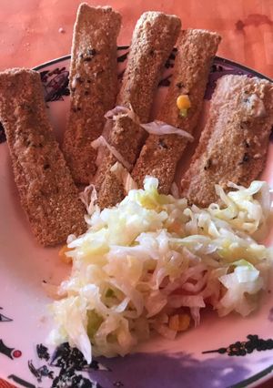 Una foto de Milanesas de pencas de acelga
