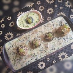 A picture of Vermicelli custard with choco balls.