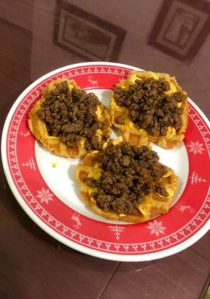 Una foto de Hot cake keto con carne molida