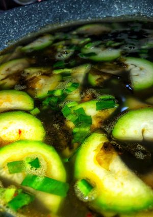 Hình của món Canh Bí Xanh Nấu Rong Biển Chay.
