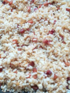 Una foto de Arroz integral con jamón york