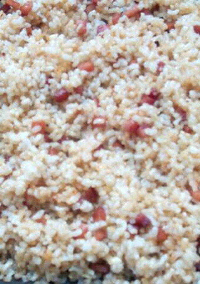 Una foto de Arroz integral con jamón york
