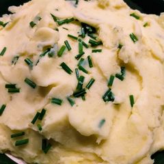 Garlic mashed potatoes A picture of Garlic mashed potatoes.