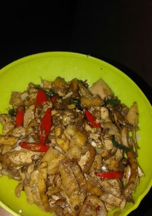 Foto resep Cumi asin mix tahu coklat cabe ijo
