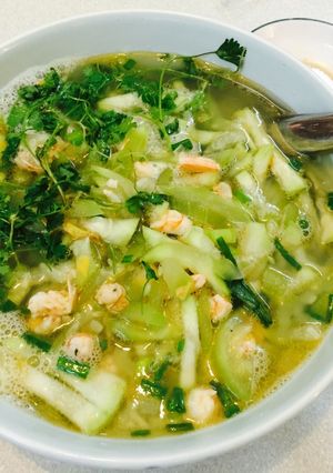 Hình của món Bầu nấu canh tôm kiểu mới.