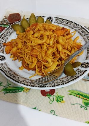 عکسی از دستور ماکارونی با گوشت چرخ کرده 🍝