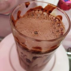 A picture of Banana Chocolate milk shake.