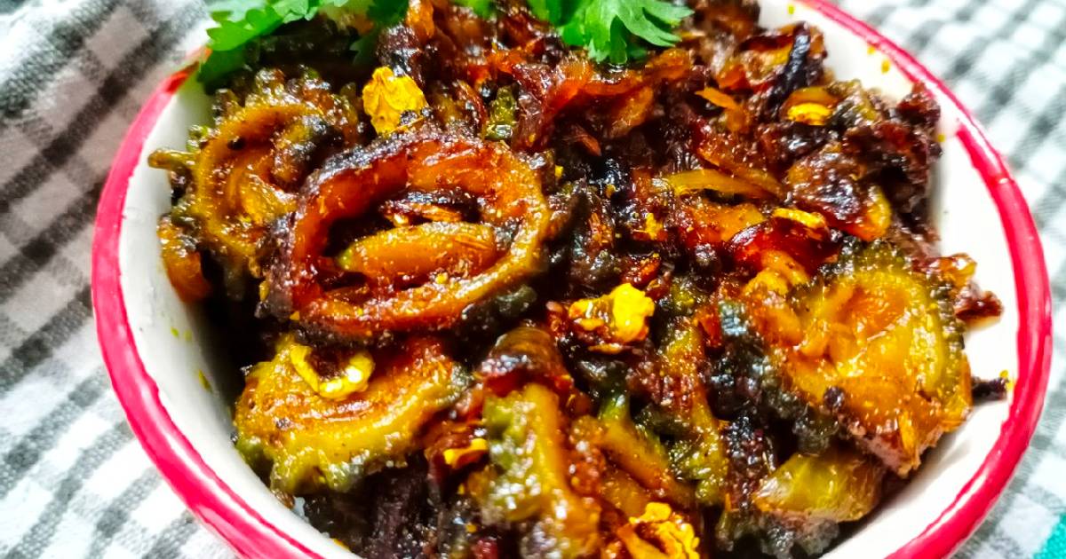 Onion Karela Subji in Gujarati style Recipe by spicequeen Cookpad
