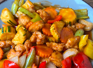A picture of Sweet and sour chicken.