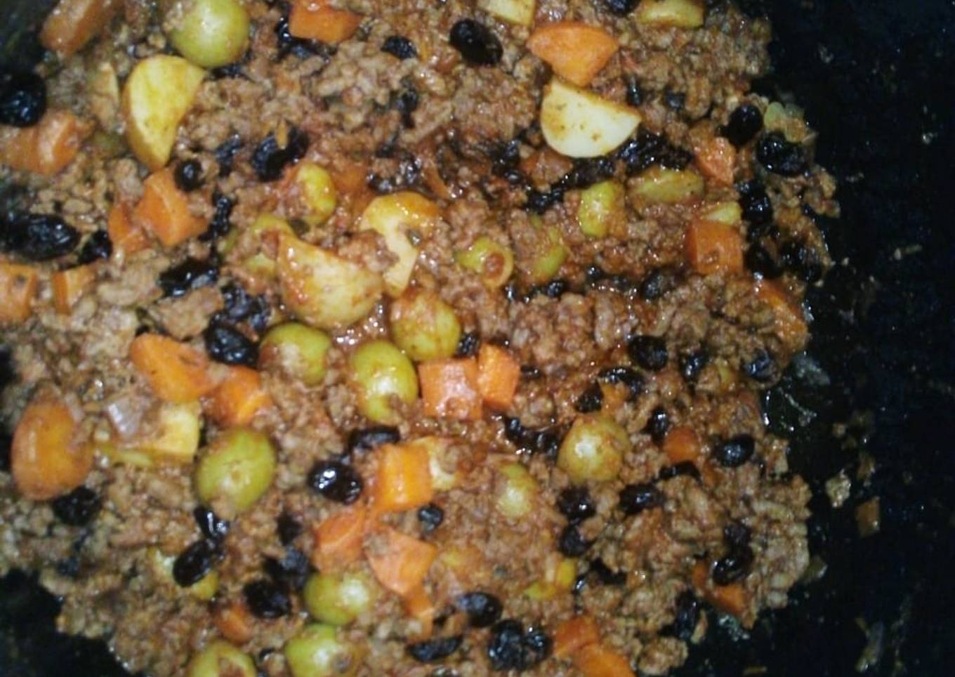 Picadillo de carne molida de res