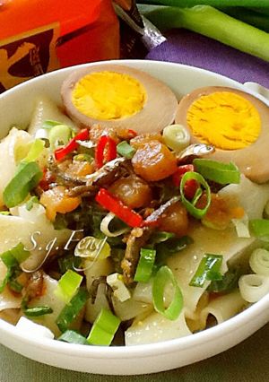 香蔥xo干貝醬拌麵 的食譜成品照片