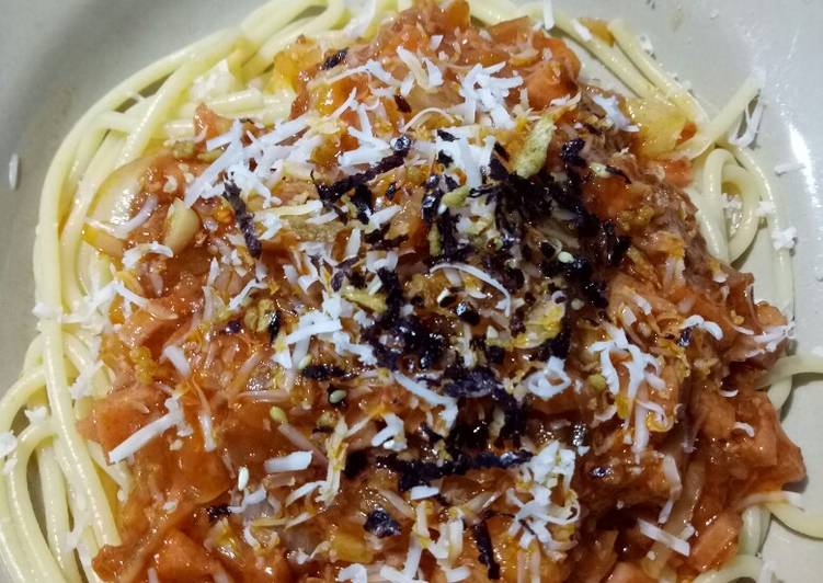 Spaghetti bolognaise "minimalis bahan"