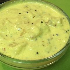 Pineapple Pachadi ( Pineapple in Coconut- yogurt sauce) A picture of Pineapple Pachadi ( Pineapple in Coconut- yogurt sauce).