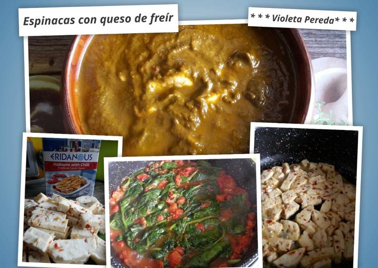 Espinacas con queso de freír (en Turbocecofry o en sartén grande)