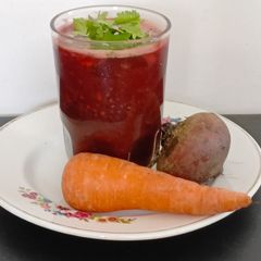 Beetroot, Carrot & Subja Seeds Morning Detox Drink A picture of Beetroot, Carrot & Subja Seeds Morning Detox Drink.