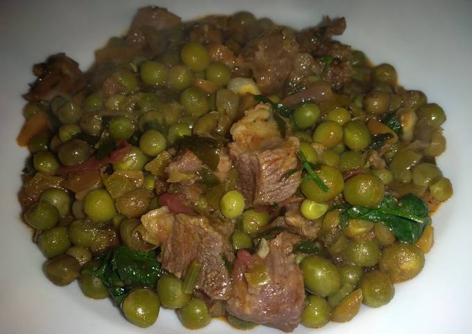 Steps to Make Award-winning Spicy hot Peas mixed with beef#seasonal ingredients