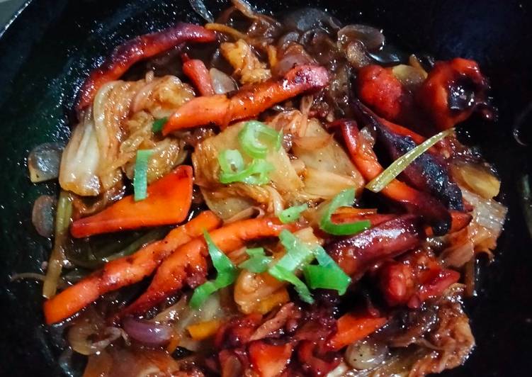 Resep Terbaru Stirfried Kimchi Gurita Ala Warung