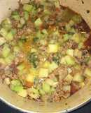 Picadillo de chayote y carne molida
