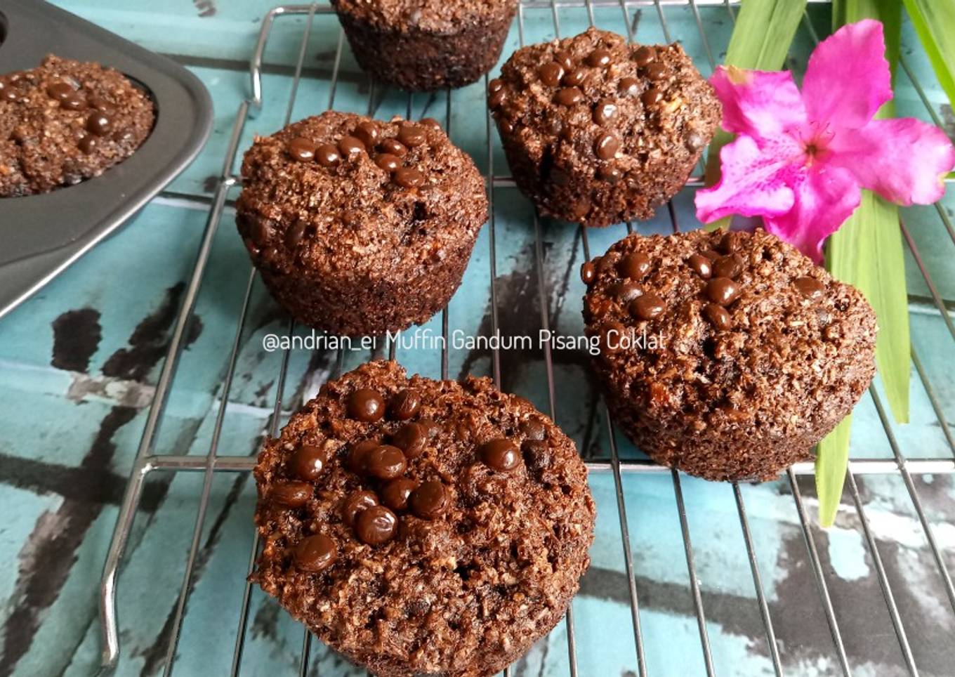 Muffin Gandum Pisang Coklat (Tanpa Mixer)