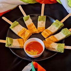 A picture of Tricolor Steam Dhokla for Independence day.