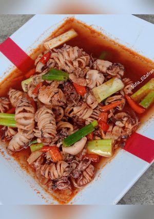Foto resep Cumi balado bumbu sarden pedas