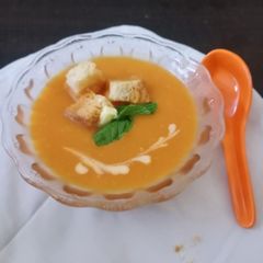 A picture of Tomato carrot soup.