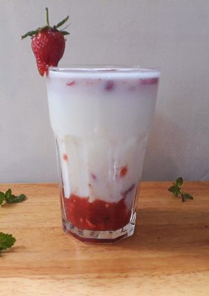 Foto resep Strawberry Latte Low Sugar Low Fat