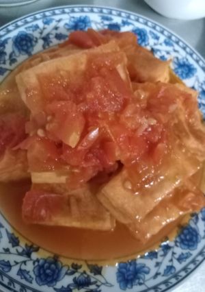 Hình của món Đậu hũ xốt cà.