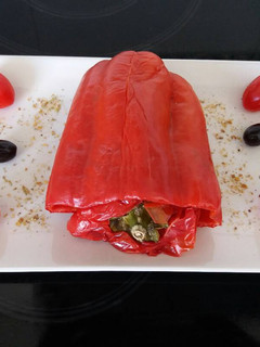 Una foto de Pimientos rellenos de carne🌶🌶