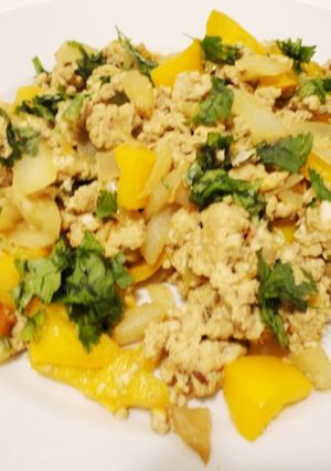 A picture of Egg Bhurji ~ FANCY Scrambled Eggs.