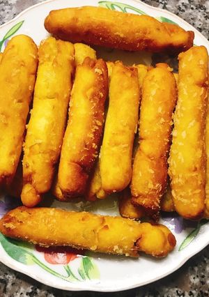 Hình của món Khoai lang nhào bột chiên xù.