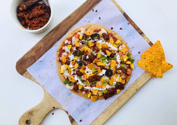 Mexican pizza (No oven, No refined flour, No yeast)
