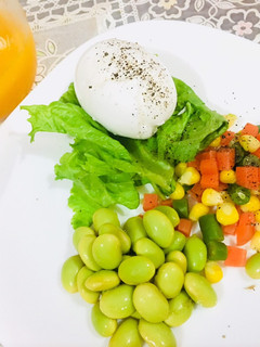 Foto resep Edemame, telur rebus & mix vegetable