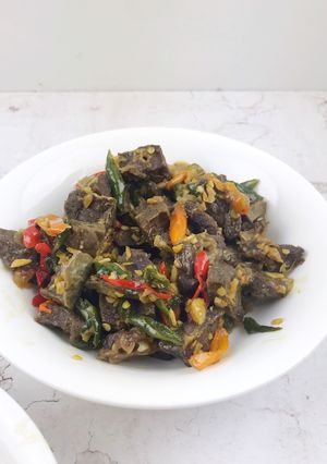 Foto resep Oseng paru pedas