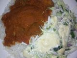 White rice with cabage