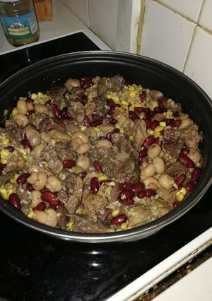 Resztelt máj bulguros zöldségágyon recept fotója