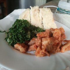 A picture of Wet fried pork.