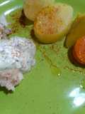 Pez pollo con toque de mayonesa y verduras