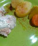 Pez pollo con toque de mayonesa y verduras