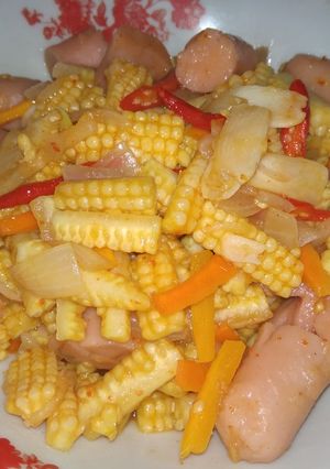 Foto resep Sosis Jagung Muda Saus Pedas Manis