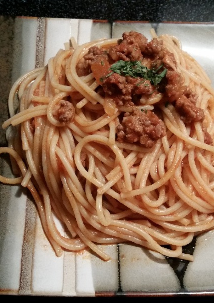 Una foto de Spaguetti con carne molida