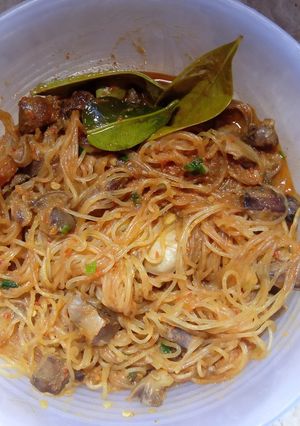 Foto resep Krengsengan pedas ati ampela With Bihun Jagung