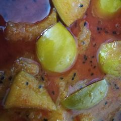 A picture of Raw Mango vegetable (kacchi keri ka saag).
