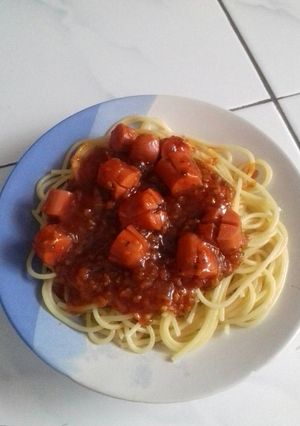Foto resep spageti la fonte sosis