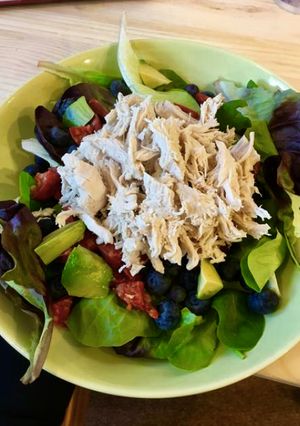 A picture of Chicken & chorizo salad.