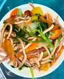 Mực xào cần tây rau củ 🥗