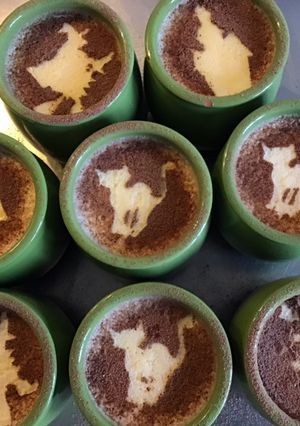 Une photo de Petits flans vanille noisettes et chocolat