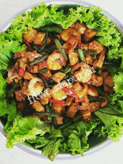 Foto resep Tumis tempe tahu kacang+udang